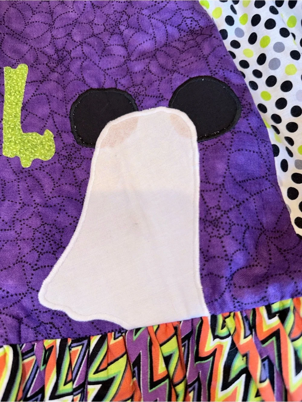 Disney Mickey & Friends Halloween Appliqué  Custom Dress - Orange & Purple